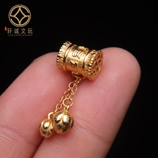 原创925银镀金莲花桶珠桶珠腰珠隔珠串珠diy文玩配饰配珠配件