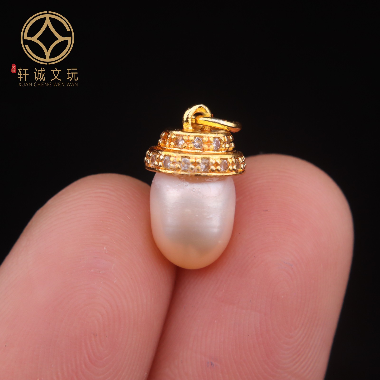 原创珍珠骷髅水滴隔片卡子隔珠桶珠diy文玩散珠手串配饰配珠吊坠