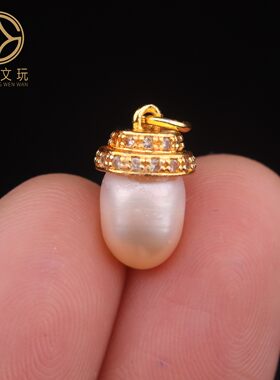 原创珍珠骷髅水滴隔片卡子隔珠桶珠diy文玩散珠手串配饰配珠吊坠
