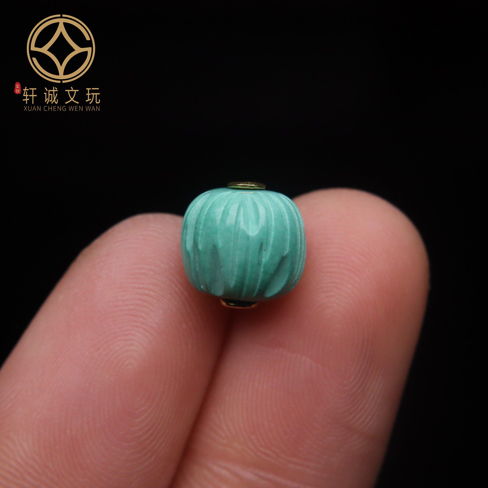古法金优化高瓷绿松石果绿老型桶珠蒙松散珠手串手持108diy配饰