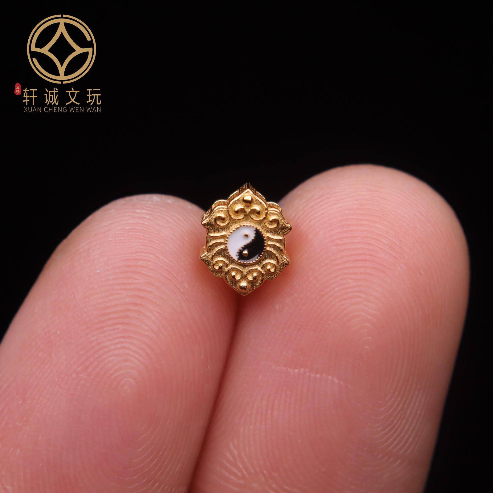 原创S925银镀金太极桶珠背云隔珠星月金刚菩提108长串配饰配件