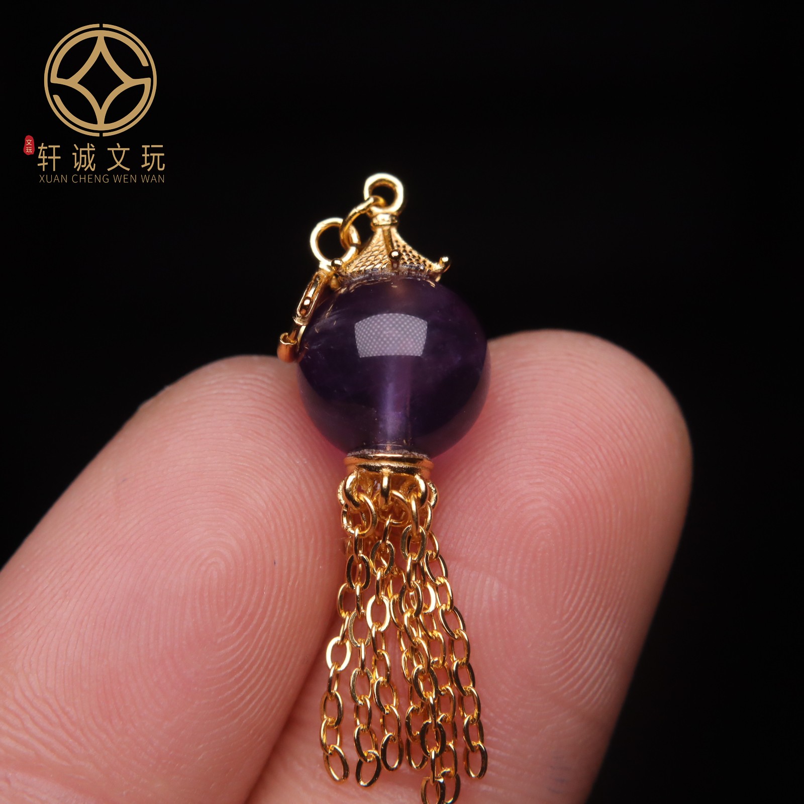 S925纯银镀金镶嵌紫水晶桶珠隔珠配件配珠桶珠手串手链饰品配饰