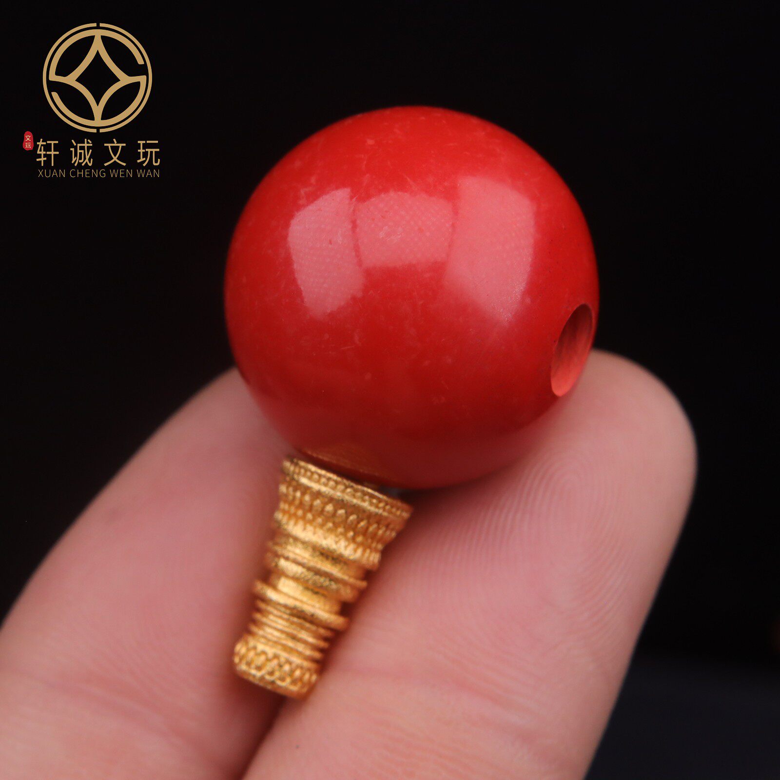 原矿天然朱砂散珠紫金砂三通佛头单珠帝王砂红色圆女手链串男圆珠