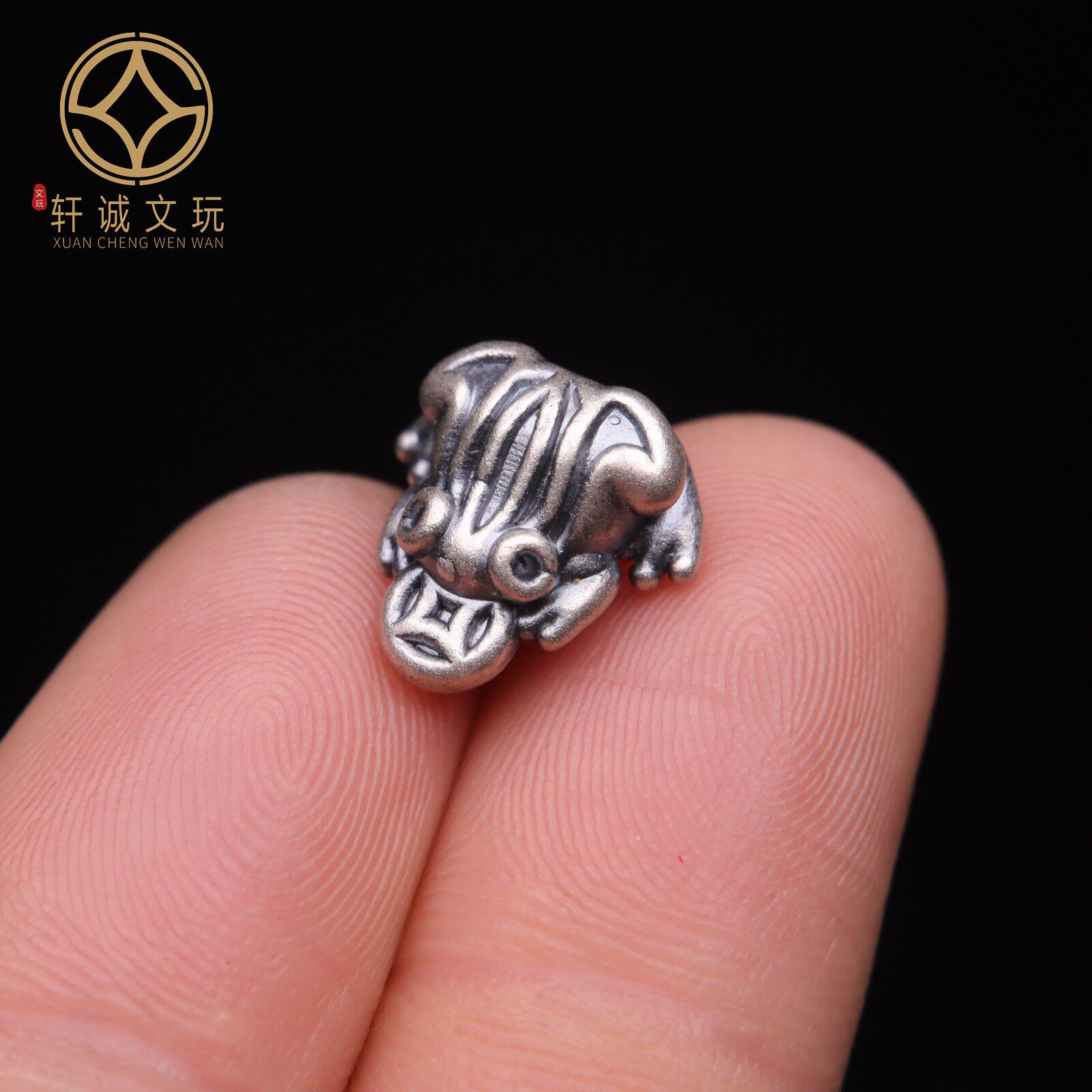 原创足银999青蛙金蟾隔珠菩提手串手工串珠diy文玩配饰配件吊坠