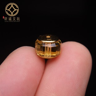 古法金银镀金配件天然水晶镶嵌切面刻面桶珠散珠珠子DIY文玩配饰