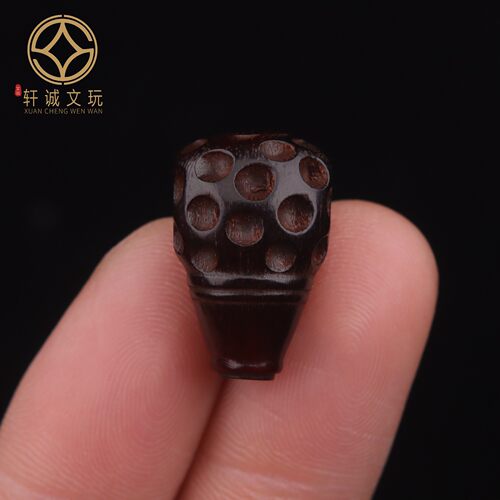 原创天然沉香木无相紫檀木三通佛头手串散珠DIY文玩配饰配件饰品