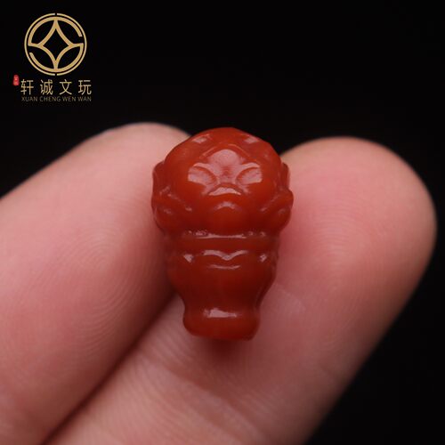 保真凉山满肉满色南红玛瑙莲花三通佛头散珠DIY配饰新品配件饰品
