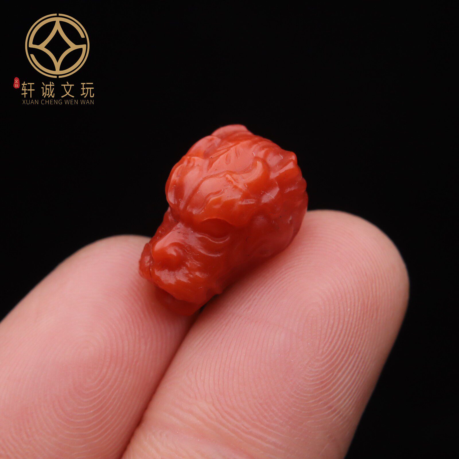 保真凉山满肉满色天然无优化龙头南红三通佛头散珠DIY配饰配件