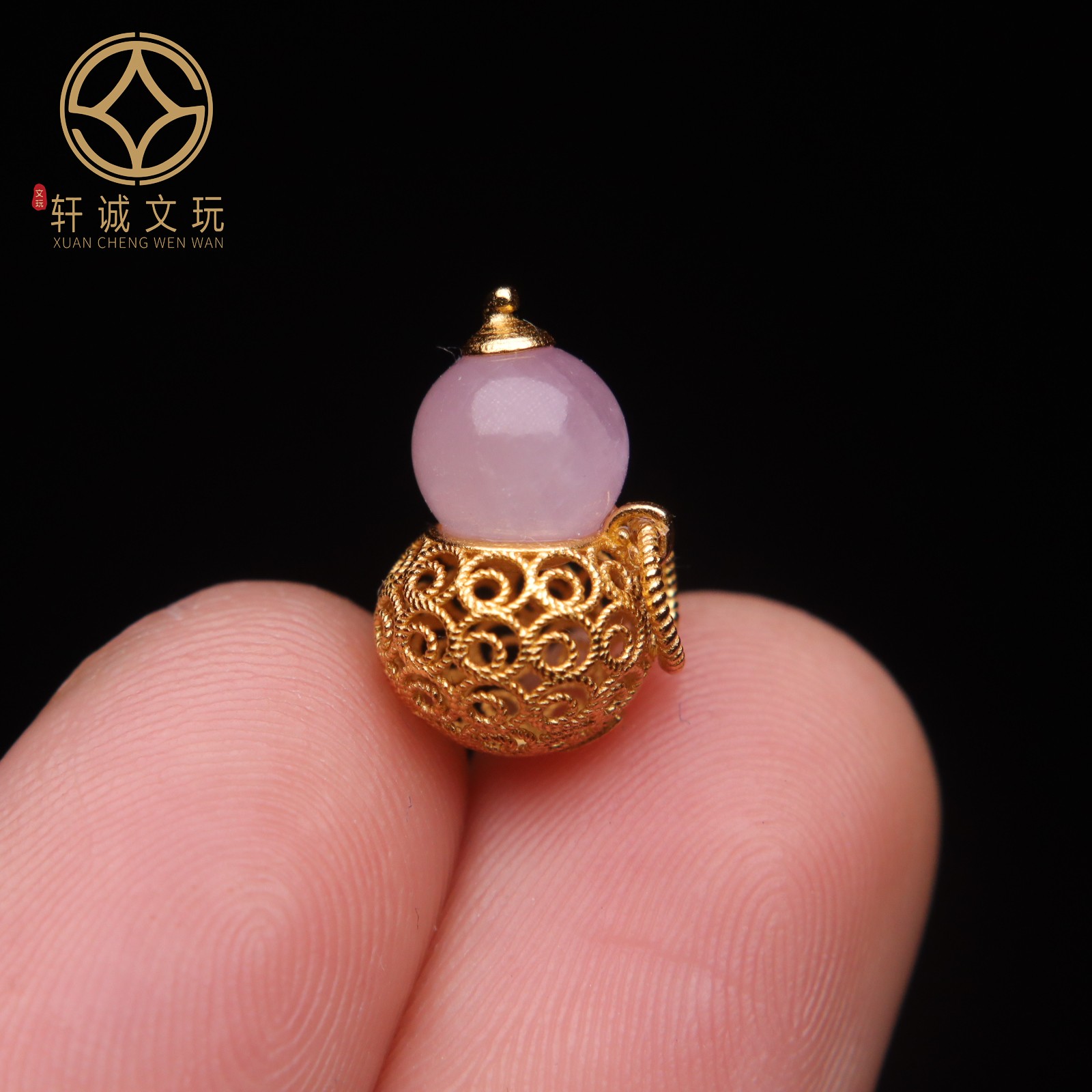 原创925银镀金粉水晶葫芦桶珠隔珠手工串珠编绳diy文玩配饰配珠
