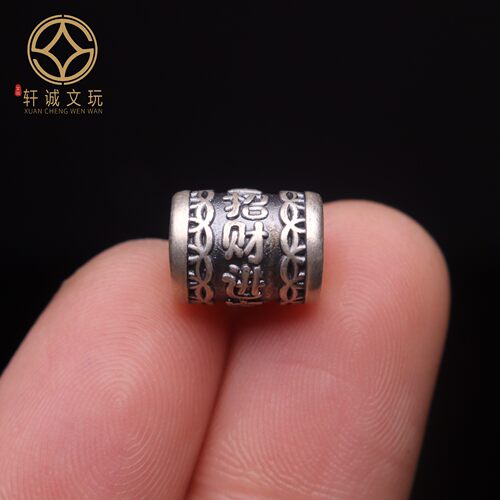 原创足银999招财进宝桶珠顶腰珠隔珠手串手工串珠diy文玩配饰配珠