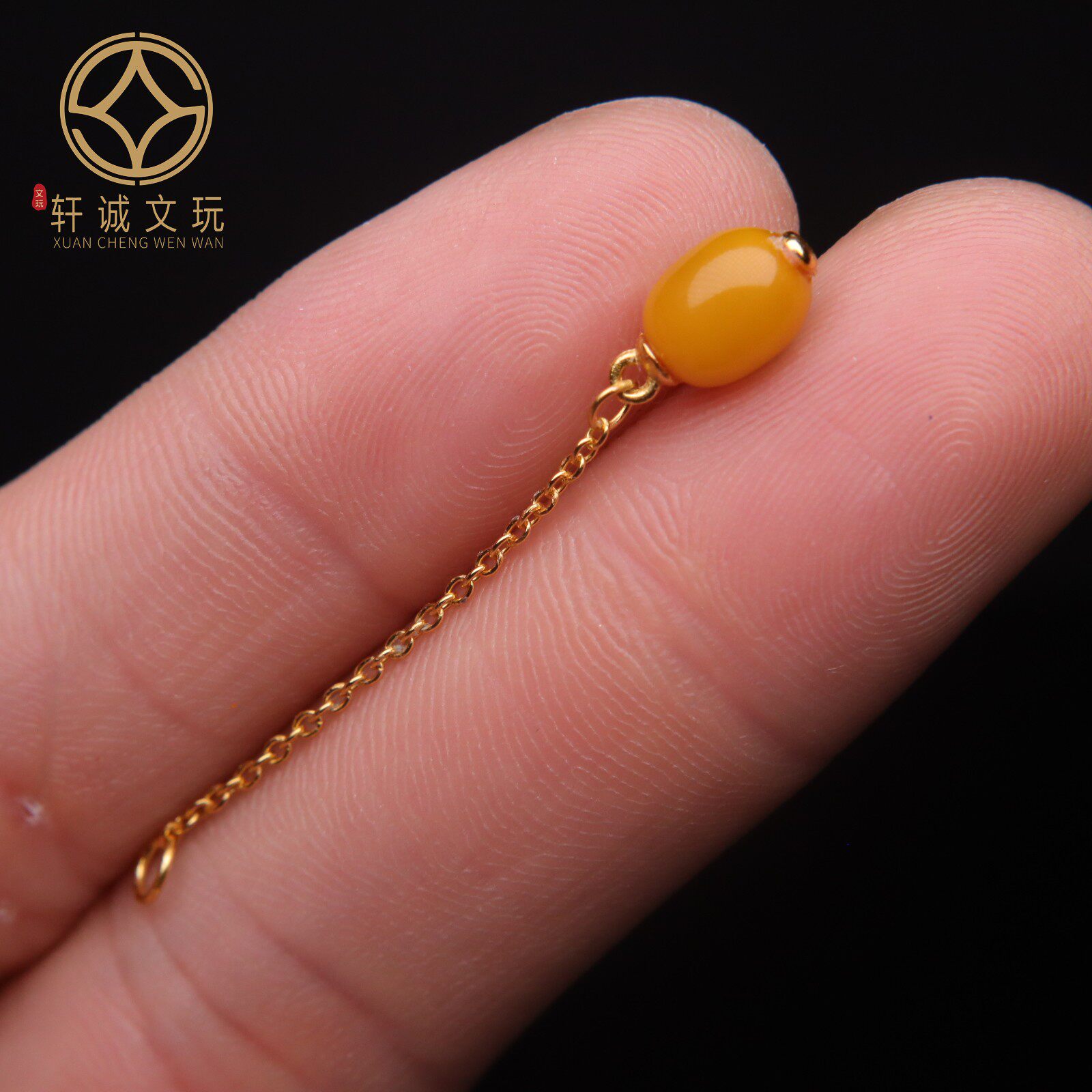 原创银镀金镶嵌天然琥珀蜜蜡桶珠卡子吊坠散珠手串diy文玩配件饰