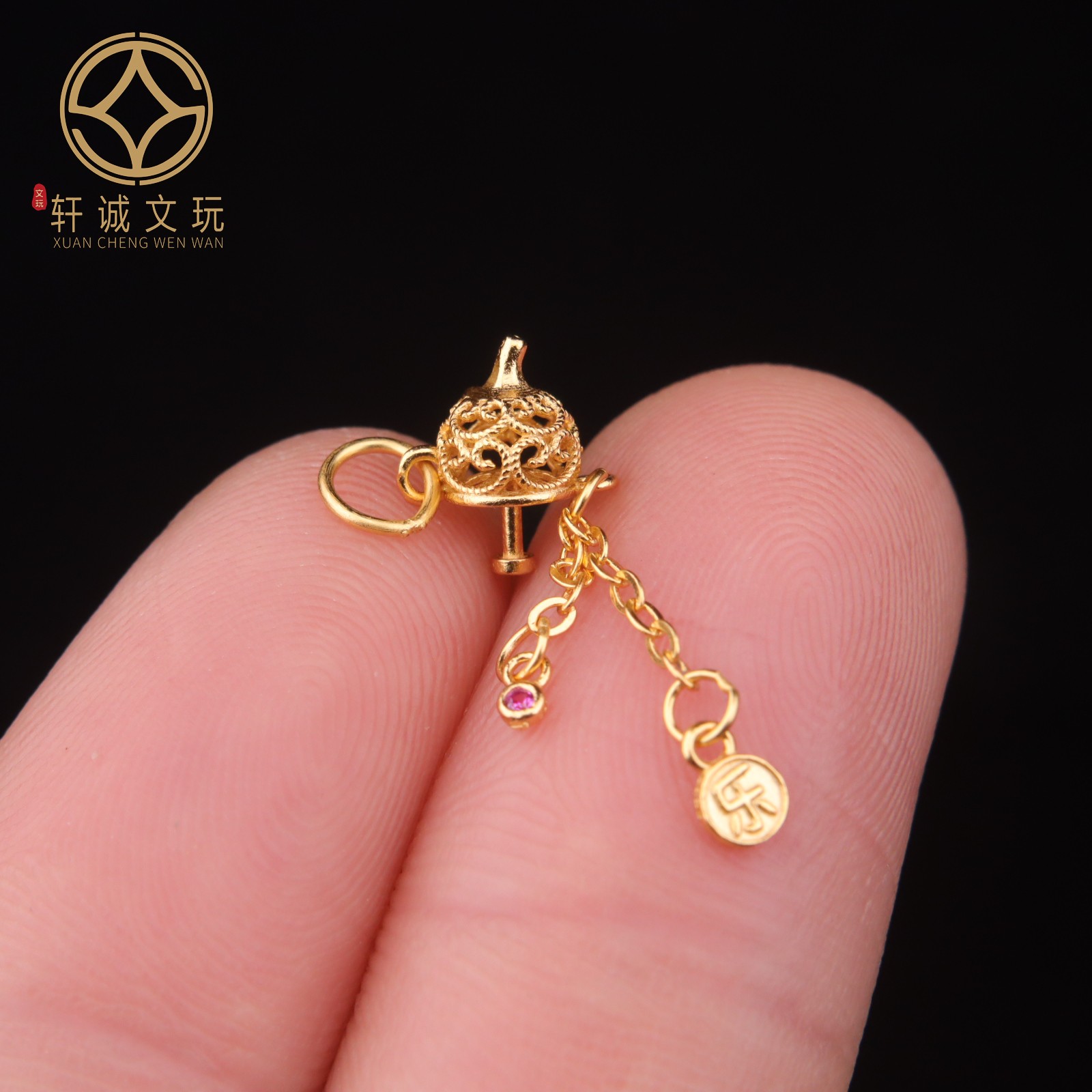 6.2MM925镀金葫芦佛头金刚菩提手串长串手持diy配饰配件吊坠挂件