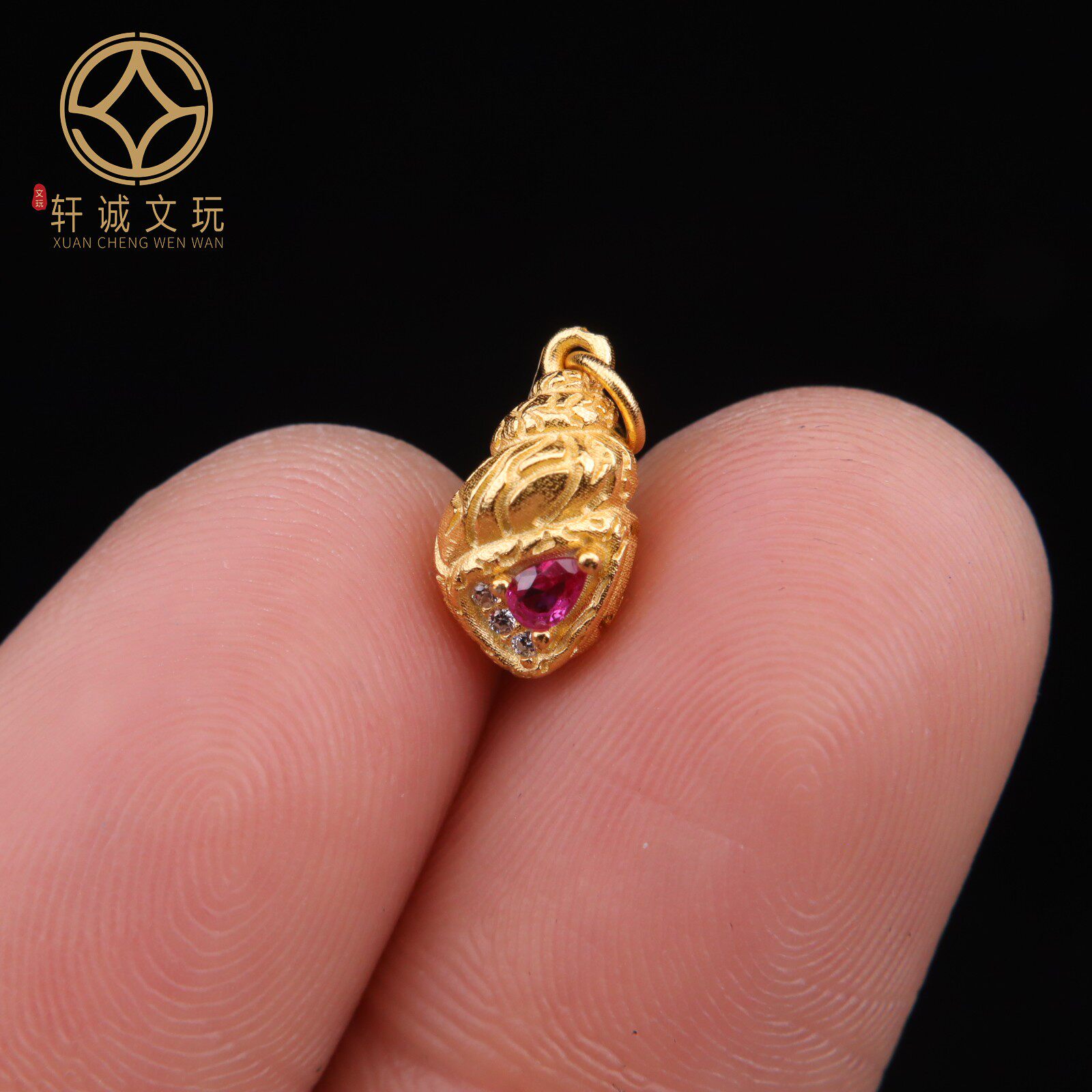 原创925银镀金观音海螺桶珠散珠DIY配饰配件文玩手串链配珠吊坠