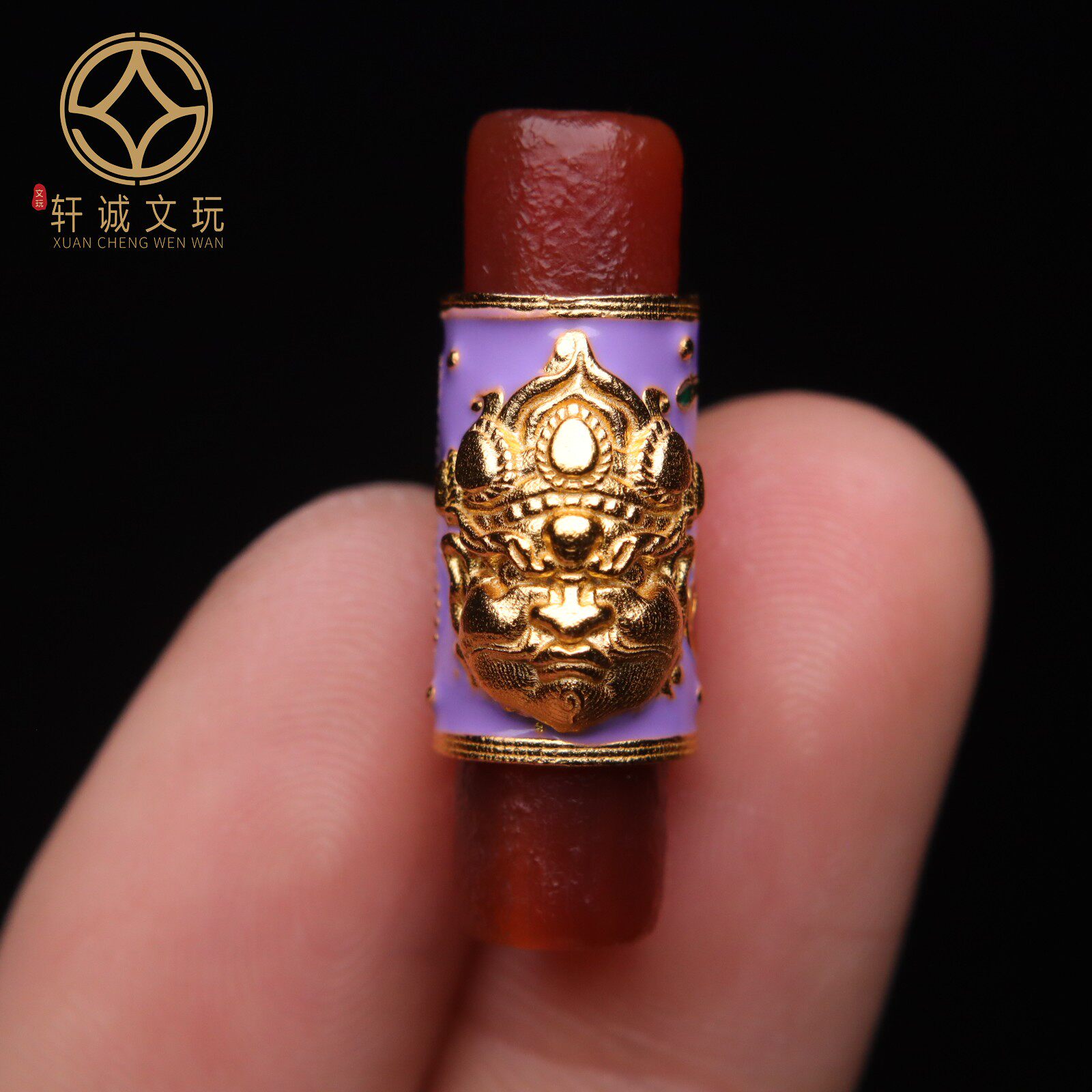 保真S925银镀金南红玛瑙黄财神桶珠散珠DIY新品配饰手串手链配珠