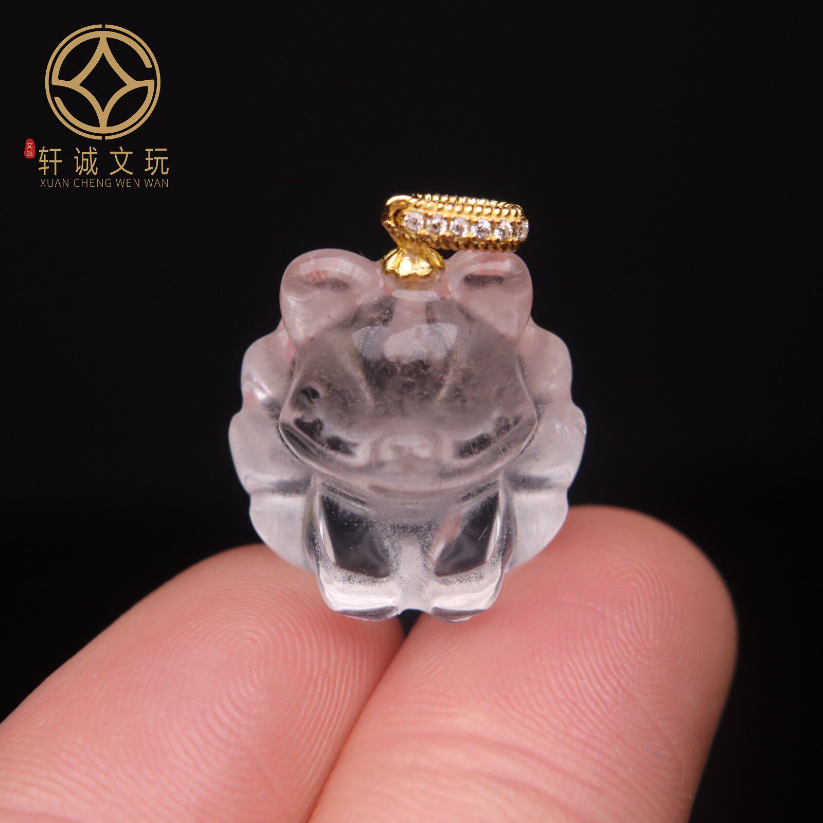 原创银镀金天然水晶狐狸九尾狐吊坠108长串配饰手串文玩配珠配件