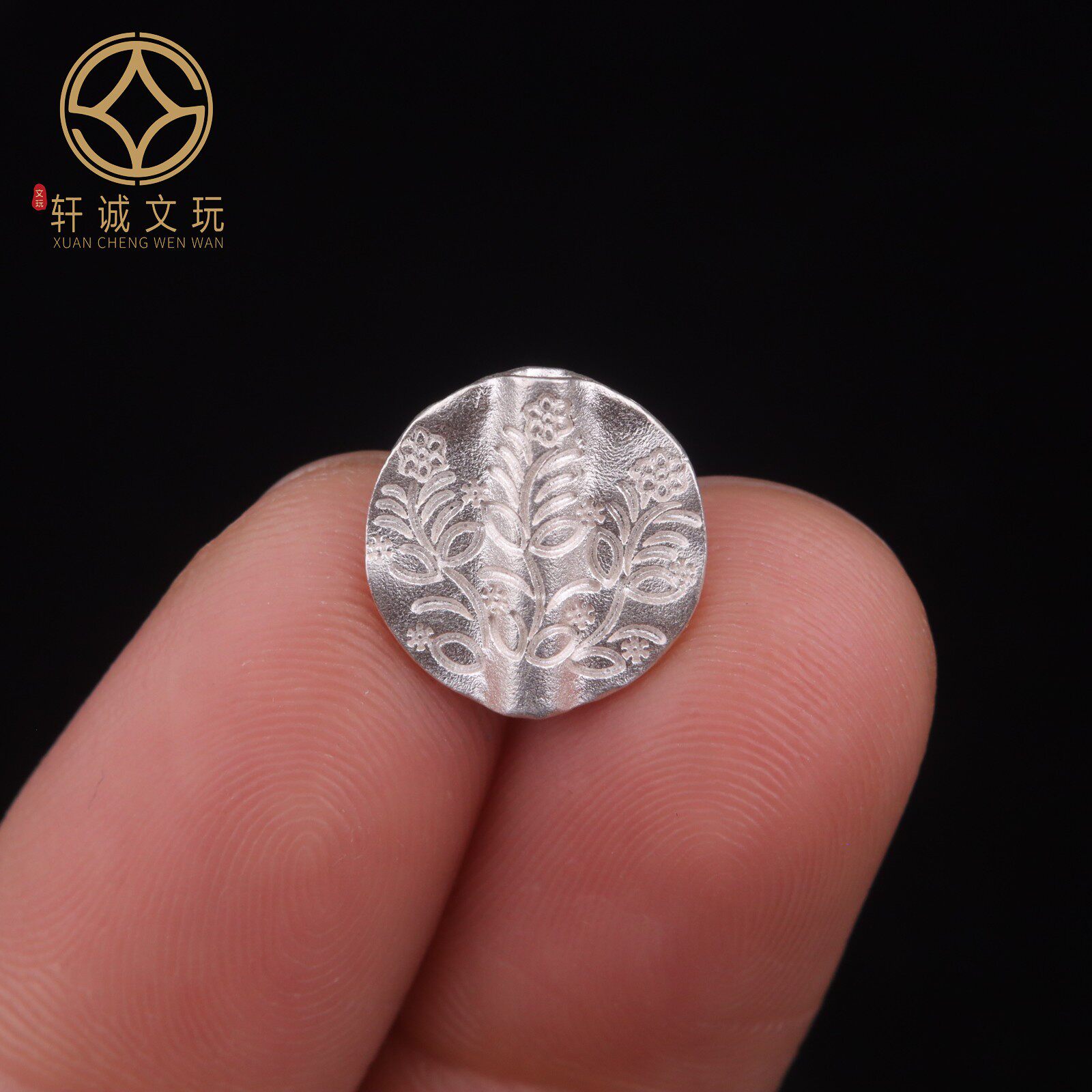 原创s999纯银花圆随型桶珠配饰配件DIY文玩串珠手串手链隔片配珠