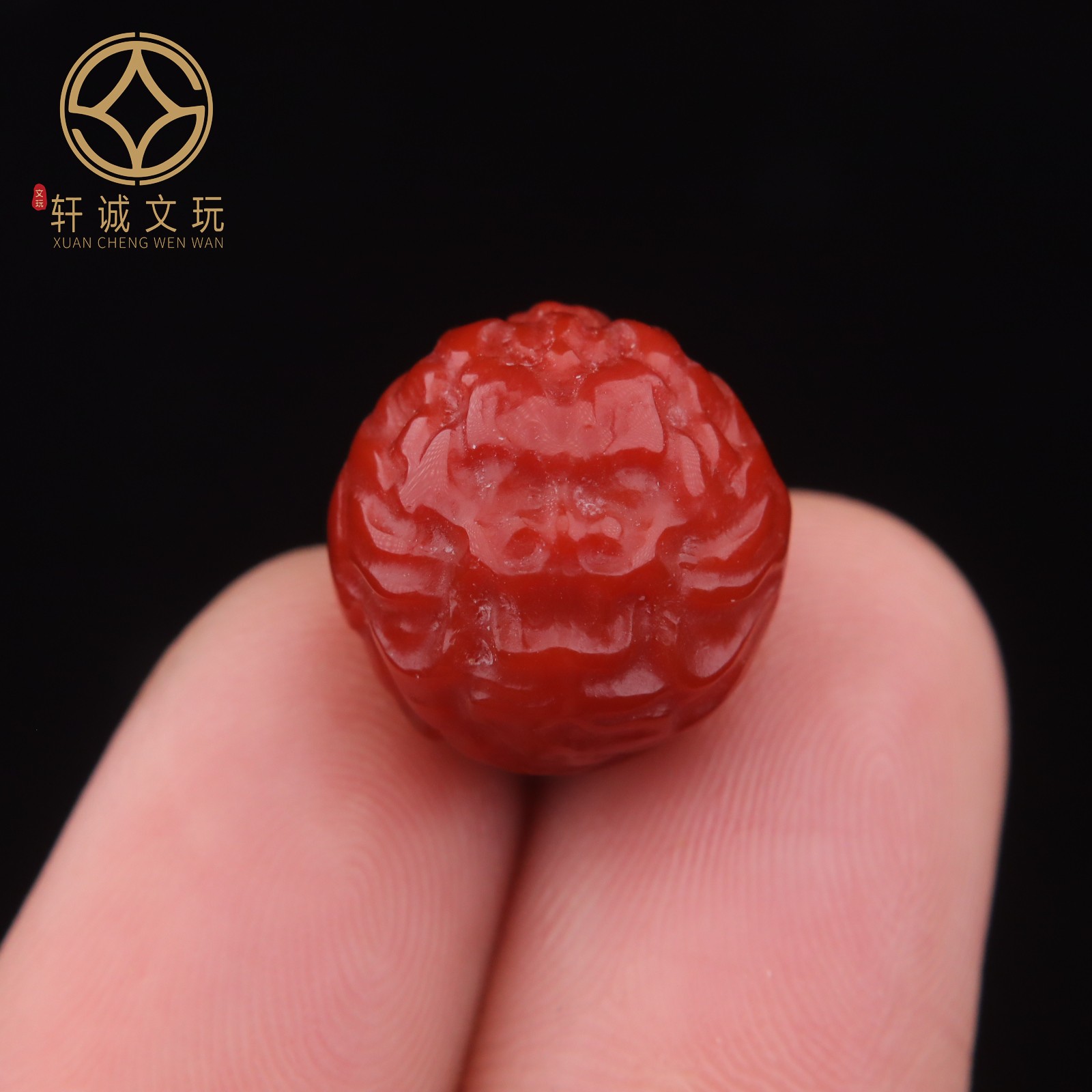 15MM南红玛瑙龙珠满肉满色圆珠回纹散珠DIY配饰新品配件文玩饰品