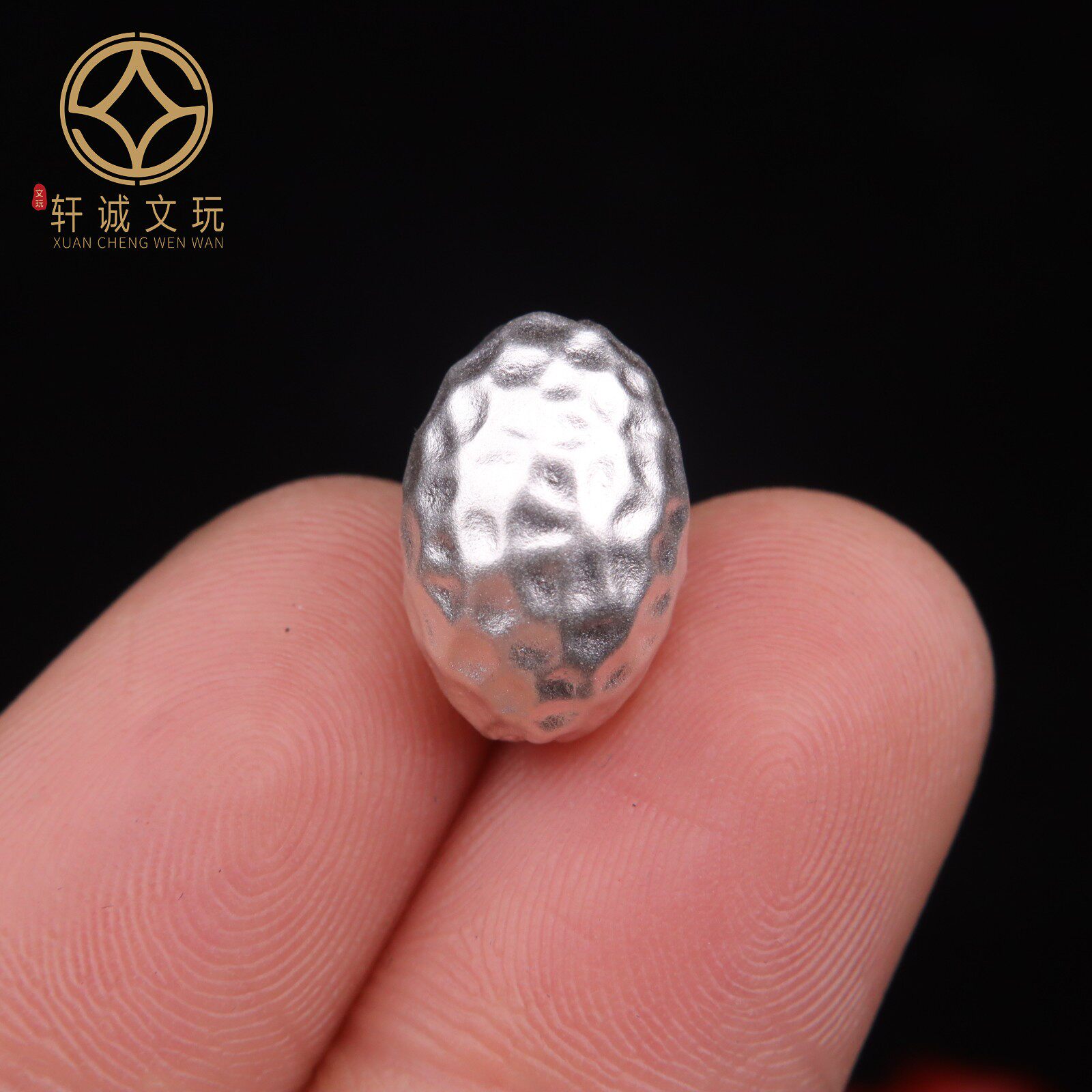S999足银3D硬银凹凸不规则光面散珠隔珠桶珠diy手链配件配饰配珠