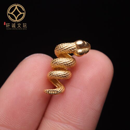 原创银镀金配件蛇纹地龙纹散珠桶珠子跑环DIY文玩配饰配件饰品