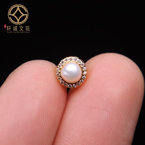 原创足银925珍珠半圆隔珠手串串珠diy文玩配饰配件吊坠挂件配珠