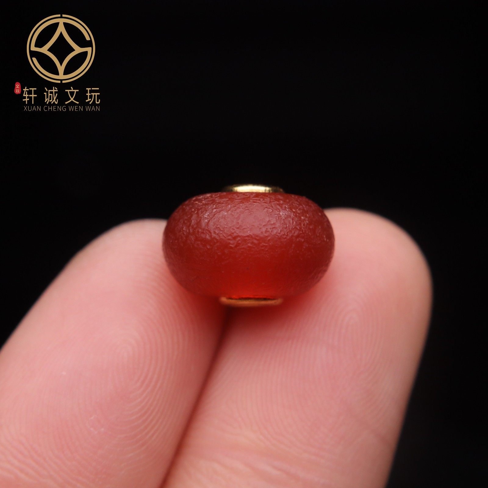 原创S925银镀金镶嵌桶珠南红玛瑙平安扣面包圈散珠DIY配饰配珠