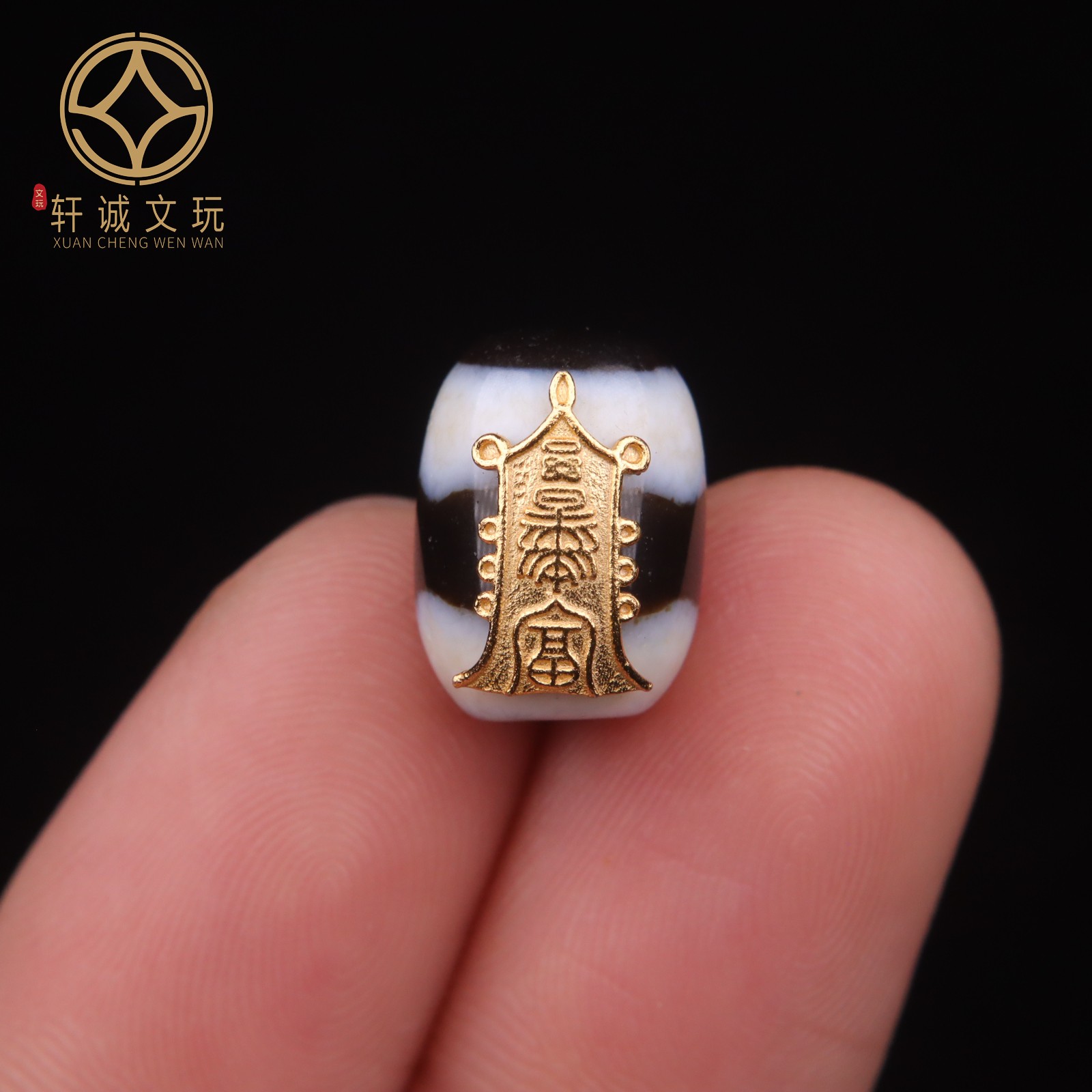 10MM护身符天珠桶珠925银镀金天然玛瑙散珠DIY配饰文玩配件珠