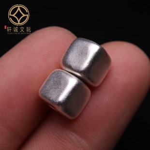 原创s999纯银小方珠背云吊坠配饰DIY文玩串珠手链挂件饰品配件