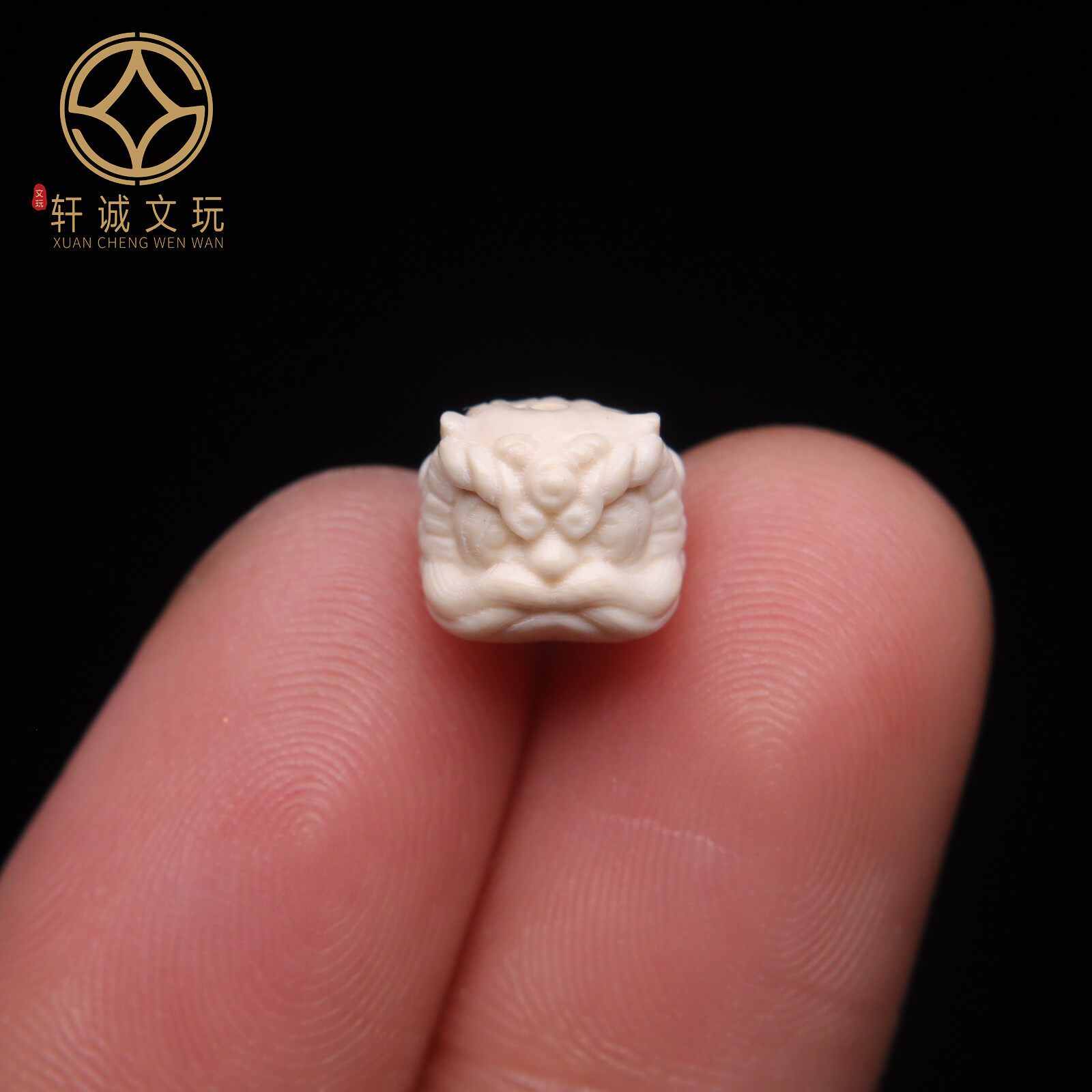 天然猛犸牙镶嵌镶钻醒狮桶珠隔珠散珠珠子DIY文玩配饰配件配珠