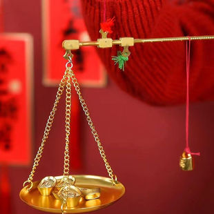 乔迁之喜装饰新居小铜秤喜称老式秤杆带秤砣搬家仪式用品摆件礼品