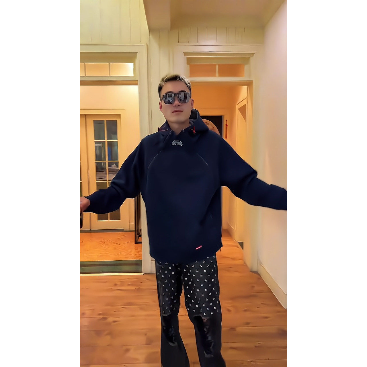 鲨鱼嘴重磅美式双拉链连帽卫衣情侣款宽松连帽外套春秋运动上衣潮