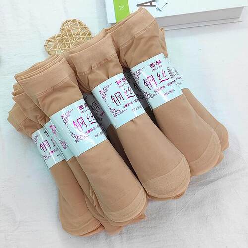 钢丝女士丝袜短款水晶丝超薄防勾丝袜女夏季防滑袜子耐磨肉色短袜