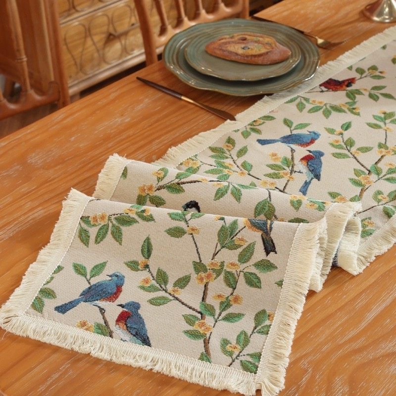 美式轻奢高级感桌旗茶几电视餐边柜斗柜盖布田园风长条巾床旗高端