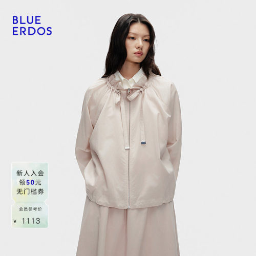 BLUE ERDOS 春季新品浪漫雅致花苞领下摆抽绳宽松外套B256J2002