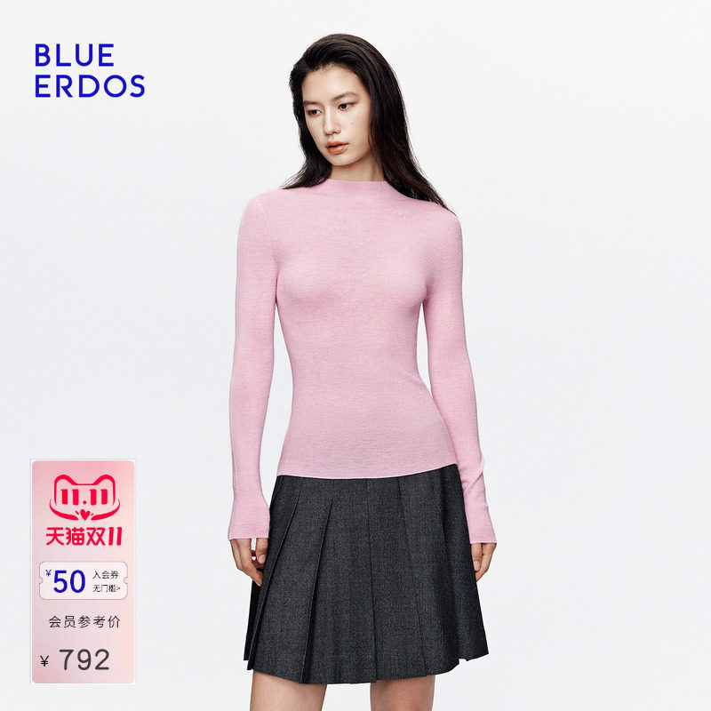【零感羊绒】BLUE ERDOS2026秋冬新品气质羊毛羊绒混纺针织套衫女