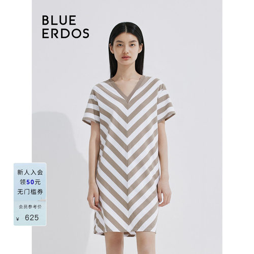 blueerdos条纹直筒宽松连衣裙