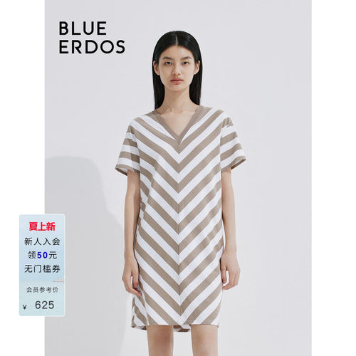 blueerdos条纹直筒宽松连衣裙