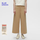 ERDOS 冬季 新品 BLUE 复古简约羊毛羊绒微喇九分裤 女B256M1033