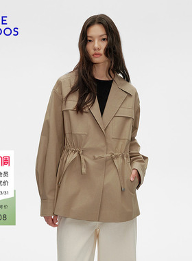 BLUE ERDOS 春季西装领收腰巴恩风工装短外套女B255J0023