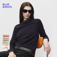 【100%山羊绒】BLUE ERDOS冬新简约通勤多色圆领羊绒衫女
