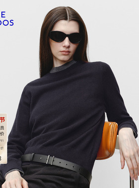 【100%山羊绒】BLUE ERDOS冬新简约通勤多色圆领羊绒衫女