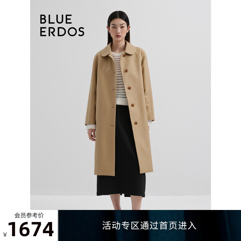 23秋冬新款 BLUEERDOS鄂尔多斯纯棉单排扣插肩袖长款风衣外套女使用感如何?