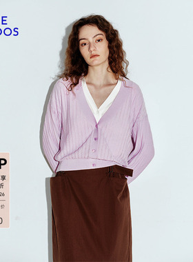 BLUE ERDOS 春季简约通勤多巴胺V领心形扣针织开衫B245D1027