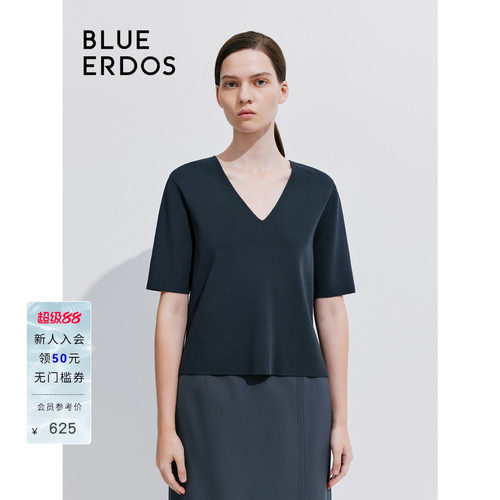 blueerdos简约V领半袖套衫