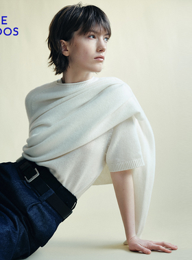 【KNIT by BLUE】BLUE ERDOS冬季半袖羊绒套衫B255A0014