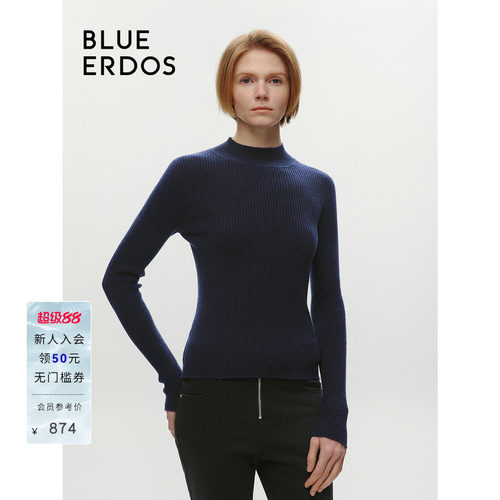 【100%山羊绒】BLUE ERDOS半高领针织衫B246A0011