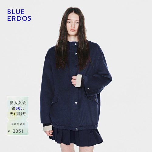 BLUE ERDOS26早春新品休闲百搭连帽夹克双面呢大衣外套B2265K003