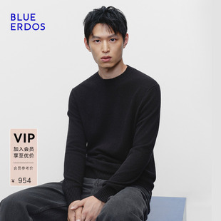 【100%山羊绒】BLUE ERDOS 秋冬新品简约圆领男套衫B1256A001