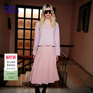 百褶裙半裙女B2265N010 休闲百搭粉色中长款 BLUE ERDOS26早春新品