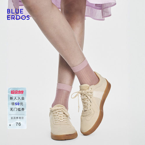BLUE ERDOS2026春季新品简约百搭多色亮丝短丝袜女袜
