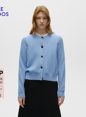 BLUE ERDOS 春季新品简约通勤精纺圆领小鸟扣女开衫B256D1025